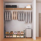 Shoe Rack - Metal Shoe Rack Organizer - Stackable Shoe Storage Shelf for Entryway, Closet, Bathroom 30cm(D) x 92cm(W) x 55cm(H) -Black (2-Tier) - size: 2-Tier