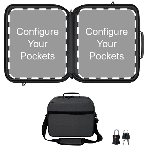 Extra-Large Customizable Modular Pill Bottle Organizer, Medicine Bag, Carrier for Medications, Vitamins, and Medical Supplies - Travel Medicine Organizer, Med Bag - Dark Gray (Optional Lock) - style: XL - 1 Compartment - Cust Config