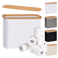 efluky Toilet Paper Storage, Toilet Paper Basket with Lid, Bathroom Organizer, Free Standing Holder Up to 9 Mega Rolls, White - color: White