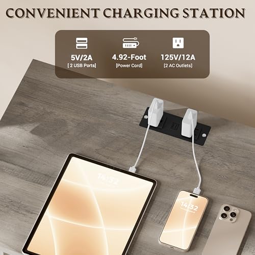 BORNOON 30.5" Nightstand with Charging Station, 3-Drawer Fluted Bedroom Chest, Wood Bedside Dresser with Power Outlets and USB Ports, Metal Slides, Stable Base, Modern Storage Cabinet for Small Spaces - color: Rustic Drift, size: 3-Drawer with Strip