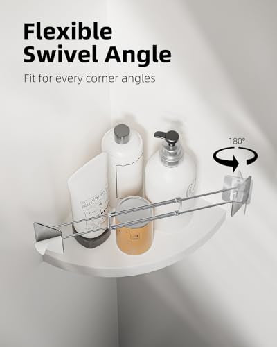 FOCSPROD RV Shower Corner Storage Bar, 7.9-13.7 inches RV Bathroom Travel Trailer Storage Organization Coner Bar, Stainless Steel RV Shower Corner Shelf Rod in Camper Must Haves Accessories (2 Pack) - size: 2 Pack