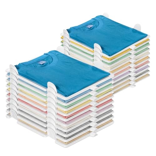 Accenter Tshirt Organizer for Closet Storage,Closet Shelves for Bedroom Storage,Stackable Storage Bins for Home Storage,Sturdy and Durable, Clothes Folder,20-Pack - style: 20-Piece Set