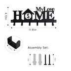 Key Holder Wall Mounted with Screws and Anchors, Black Multifunctional Key Hanger with 6 Hooks, Entryway Front Door Kitchen Hallway Garage Office - color: Home-4 Black