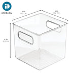 iDesign Pantry Storage Bins with Handles - Cube Organizer Bins for Cabinets or Fridge - Set of 2 - Clear - style: Pack of 2