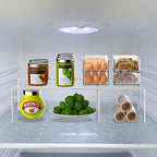 Redrubbit 4-Piece Expandable Metal Rustproof Storage Shelf Rack, Kitchen Counter and Cabinet Organizer, Space Saver for Fridge, Bathroom, White, Set of 2 - color: White