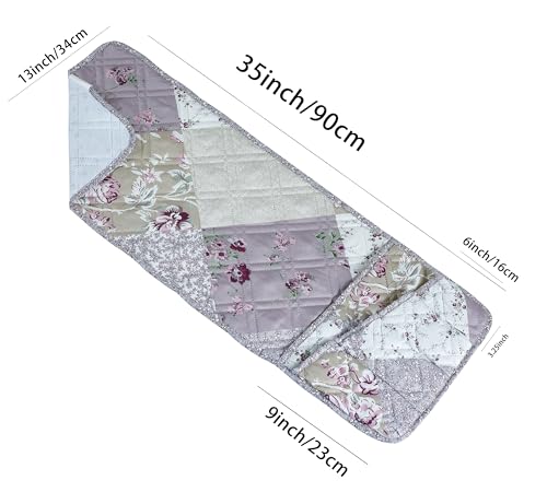 Brilliant Sunshine Lilac Rose Patchwork Couch Armrest 5 Pockets Organizer, Slip Resistant Recliner Armchair Caddy, Washable Remote Controls Holder, Storage for Magazine, Tablet, Phone, iPad, Lilac - color: Lilac