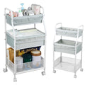 Moteph Rolling Utility Cart with Wheels, 3-Tier Diaper Cart, Rolling Nursery Cart & Baby Caddy Organizer for Nursery Essentials, Bedside/Postpartum Cart, Craft & Art Storage, Rolling Book Cart - size: WITHOUT_SIDE_STORAGE