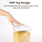 Melovom Pop Airtight Food Storage Containers Set with Lids, Large 4.2Qt/4L Food Containers with Scoop, Kitchen Pantry Organization and Storage, BPA Free Stackable Cereal Container (2 * 4.2Qt) - color: gray, 2*4.2Qt