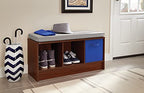 ClosetMaid 1633 Cubeicals 3-Cube Storage Bench, Dark Cherry with Gray Cushion - color: Dark Cherry With Gray Cushion