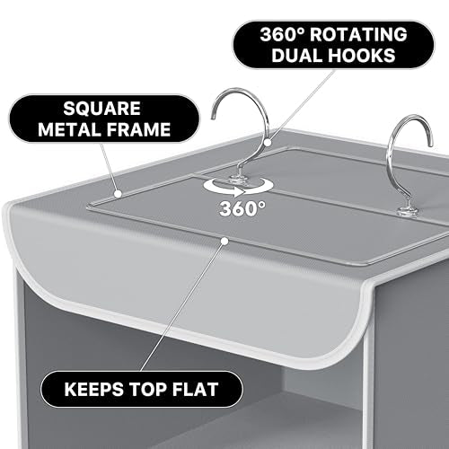 Simple Houseware 3-Shelf Hanging Closet Organizer, Fabric Storage Shelves with 57L Capacity, Gray - color: Grey