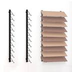 Wall Mounted Floor Tile Storage Rack, 10-Layer Porcelain Sample Display Stand, 55.1in/140cm High Multi Row Ceramic Stone Show Shelf, Card Slot Depth 8.1in/20.5cm (Black) - color: Black