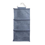 Household Essentials Hanging Cotton Blend Closet Organizer with 3 Storage Shelves, Denim - color: Denim