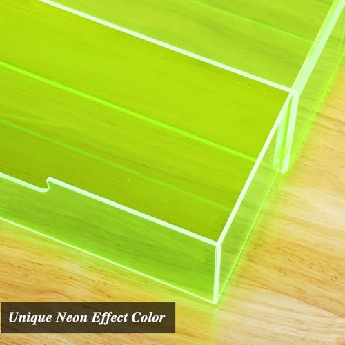 Gelite Acrylic Desk Organizer with Drawer for Makeup Vanity Stackable Desktop Storage Box for Office Supplies, 13.8 x 9.8 x 3.9’’, Neon Green - color: Neon Green