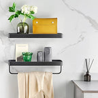 VOLPONE Bathroom Shelves Wall Mounted Glass Shelf for Floating Shelf Tempered Glass Shelves 2 Tier Bathroom Wall Organizer(Black) - color: Black(rectangular)