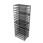 Simple Trending 2 Pack 8 Tier Letter Tray Paper - Mesh Desk File Organizer for Office School Desktop, Black - color: 2 Pack 8 Tier Black-Mesh Desk