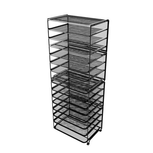 Simple Trending 2 Pack 8 Tier Letter Tray Paper - Mesh Desk File Organizer for Office School Desktop, Black - color: 2 Pack 8 Tier Black-Mesh Desk
