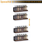 SpaceAid Spice Rack Organizer for Cabinet Door or Wall Mount (4 Pack) with 415 Spice Labels - Wood Hanging Seasoning Shelf for Cupboard Pantry or over the Stove - style: Empty Racks