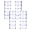 Hipiwe 4 Set Stackable Cosmetic Containers with Screw Lids Plastic Sample Jars 30ml Clear Empty Jars Makeup Sample Containers Nail Accessories Organizer - size: 4Packs 1.9"D x 4.8"H