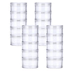Hipiwe 4 Set Stackable Cosmetic Containers with Screw Lids Plastic Sample Jars 30ml Clear Empty Jars Makeup Sample Containers Nail Accessories Organizer - size: 4Packs 1.9"D x 4.8"H