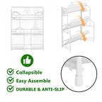 YIUKEA Bathroom Counter Organizer - Spice Rack Countertop 3 Tier Counter Shelf Organizer for Bathroom Kitchen Bedroom Foldable White - color: white