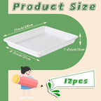 12 Pack Plastic Art Trays,Activity Tray Organizer Serving Tray,Serving Organizer Tray for Kids,School,Home,Painting,Beads,DIY Projects(White) - color: White