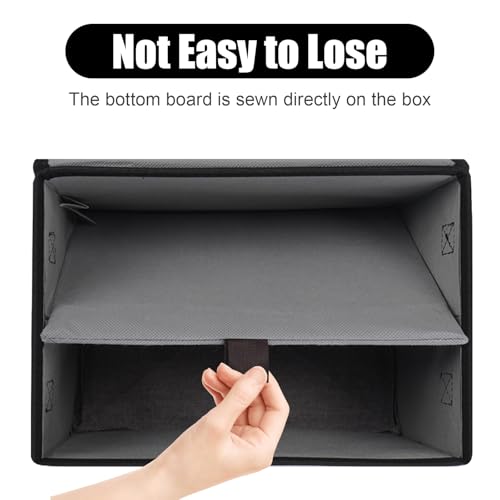 Bagnizer Large 22 Quart Linen Fabric Foldable Storage Bin Cube Organizer Basket with Flip-Top Lid & Handles, Clothes Blanket Box for Home, Office, Closet, Black & Gray, 4 Pack 14.6 x 9.5 x 9.5 - color: Black & Gray, size: Medium - 4 Pack