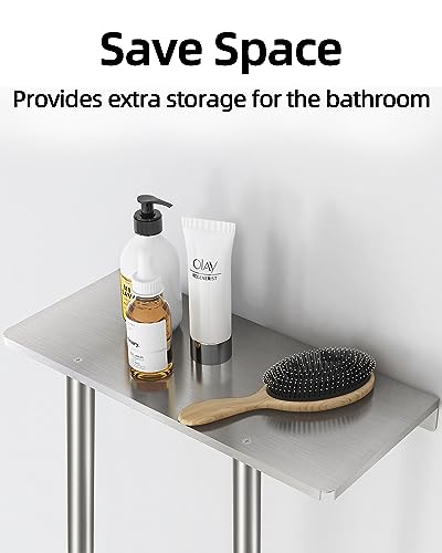 STWWO Bathroom Towel Storage for Bathroom, Wall Towel Rack for Rolled Towels, 30 inch Towel Holder Wall Mounted with Metal Shelf Can Holds 6 Large Towels, Brushed Nickel - color: Brushed Nickel, size: 30 IN