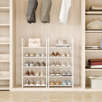 10-Tier Tall Shoe Rack, Adjustable 20-25 Pairs Shoe Shelf Storage Organizer for Entryway Hallway Closet Bathroom Living Room (White) - color: White-10tier