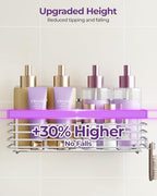 ODesign Shower Caddy 3 Pack SUS304 Stainless Steel-No Drilling-Shower Bathroom Shelves Rack,Rustproof Wall Mounted,Adhesive Shower Shelf Basket Organizer-Silver - color: Silver