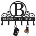 Metal Letter B Key Holder for Wall, Decorative Metal Key Holder Wall Mount, Key Hooks Coat Rack Monogram Wall Decor, Perfect for Bathroom, Living Room, Kitchen, Anniversary Housewarming Gift - style: B