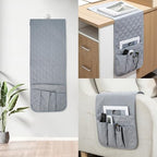 RETON Sofa Armrest Organizer with 5 Pockets, Non Slip Remote Control Caddy with 8 Pieces of Hook and Loop Fasteners, Armchair Caddy Holder Storage for Magazine Recliner Book TV Phone (Gray) - color: Gray