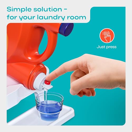 Skywin TidyFriend Detergent Holder Shelf for Laundry Room - Holds 2 Liquid Soap Dispenser, Laundry Soap Station Organizer, Detergent Stand with Drip Catcher Drip Tray Storage Organization (White) - color: White Shelf