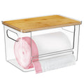 Trash Bag Holder, Acrylic Garbage Bag Dispenser with Bamboo Top, Extra Large Trash Bags Dispenser Under Sink for Kitchen, Pantry, Laundry Room, Cabinet Organizer and Storage (1 PACK) - size: XL-1 Pack