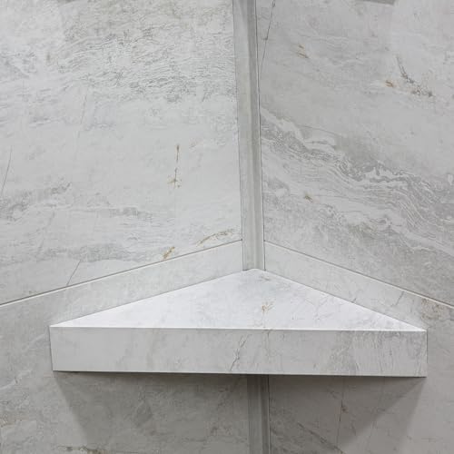 Palisade Vinyl Waterproof Corner Shower Shelf in Polar Frost - color: Polar Frost
