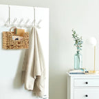 BTSKY Woven Hanging Magazine Holder, Water Hyacinth Magazine Basket, Wall Mounted Storage Basket for Books & Files, Wall File Organizer Magazine Rack with Handle for Home & Office - 11.8x4.3x7.9 Inch