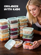 LivLab Mker 30 PCS Food Storage Containers with Lids - Reusable Meal Prep Containers Bpa-Free Freezer Lunch Boxes for Leftovers, Snack, Fruits, Salad - 15 Sets | 20 fl oz | 2.5 Cups - size: 15-Pack-17 floz
