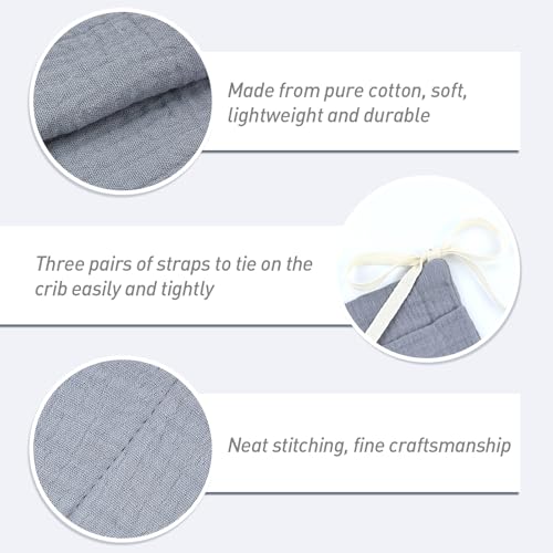 Cinaci 2pcs Cotton Pram Stroller Caddy Baby Crib Hanging Organizers Storage Pockets Nappy Diaper Bags Bedside Pockets for Milk Bottle/Soothing Toys/Wipes (Gray+Purple Set) - color: Gray+Purple Set