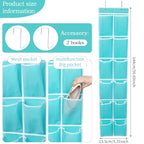 GOMAJI Over the Door Hanging Shoe Organizer, 12 Pockets, Turquoise - color: Turquoise