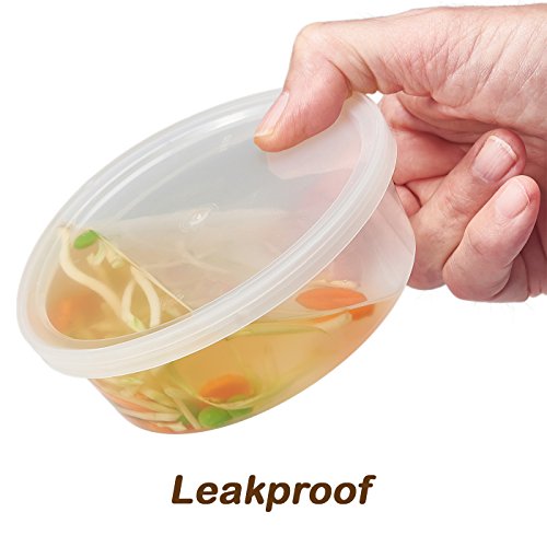 DuraHome - Deli Containers with Lids 8 oz. Leakproof - 40 Pack Plastic Microwavable Clear Food Storage Container/Slime Premium Heavy-Duty Quality, Freezer & Dishwasher Safe - size: 8 oz. (40 Sets)