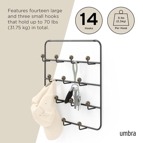 Umbra Estique Multi Over The Door Organizer Hooks, Black/Walnut Large (Pack of 3) - color: Black/Walnut, size: Large (Pack of 3)