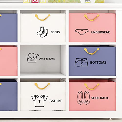 Clothing Decals Stickers Boys Girls Clothing Sort Drawer Labels Removable Clothes Storage Classification Label Organizing Stickers for Wardrobe Closet Drawer Organizer Organizing Sorting Box Decor