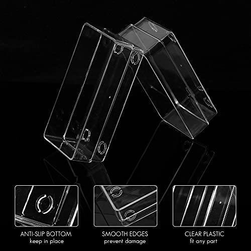 LotFancy Clear Drawer Organizers, 6'' x 3'' x 2'', Set of 3, Drawer Organizer Trays for Desk, Plastic Storage Bins for Bathroom, Makeup, Utensils, Stackable - size: 6x3x2''