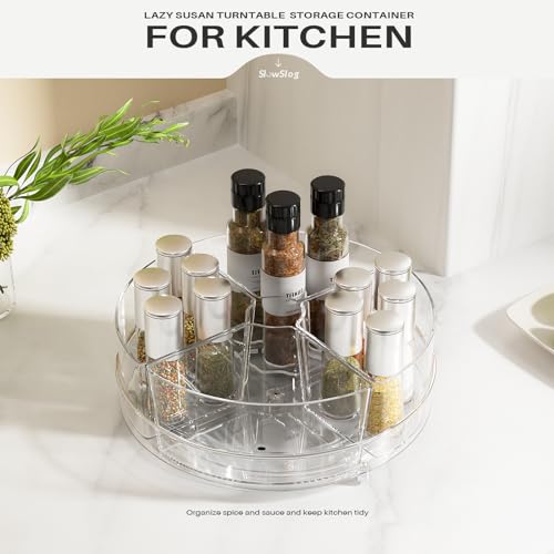 2 Pack Lazy Susan Organizer, 9 inch Rotating Storage Organizer with 4 Removable Bins, Lazy Susan Turntable Organizer for Fridge, Kitchen, Vanity, Cabinet - size: 2 Pack - 4 Bins 9in