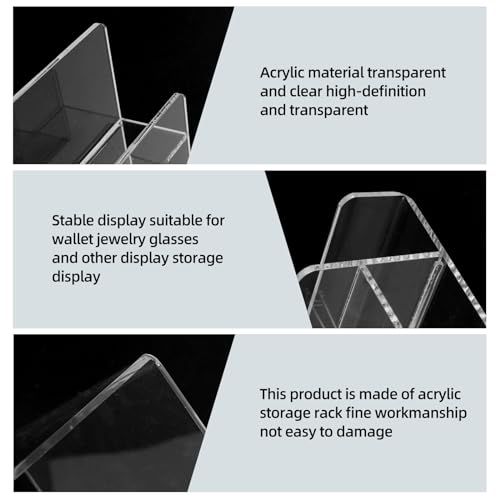 Acrylic Wallet Display Stand Purse Handbag Organizer, Clear Jewelry Riser Display Stand Purse Display Rack, Acrylic Display Shelf for Cosmetic Perfume Jewelry Sunglasses Handbag (2 PCS-6 Tier) - size: 2 PCS-6 Tier
