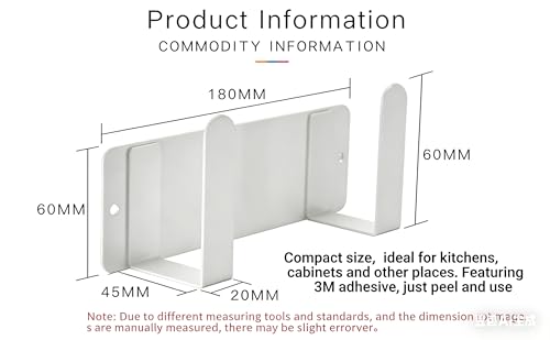 Stainless Steel Wall Mounted Cutting Board Holder Punch-Free Adhesive Multifunctional Kitchen Organizer Pot Lid Storage Rack 7" x 2.3" x 1.8" White - color: White