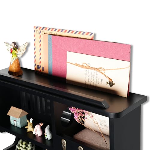 Key Holder for Wall, Mail and Key Holder for Home Decor, Key and Mail Holder for Wall with Key Hooks, Black - color: Black