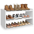 VASAGLE Shoe Rack for Closet, Stackable Shoe Organizer Shelf for Entryway, 2 Tiers, 11.7 x 24.4 x 14.2 Inches, White ULBS062WZ01S - size: 2 Tiers (24.4"W)
