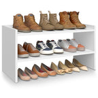 VASAGLE Shoe Rack for Closet, Stackable Shoe Organizer Shelf for Entryway, 2 Tiers, 11.7 x 24.4 x 14.2 Inches, White ULBS062WZ01S - size: 2 Tiers (24.4"W)