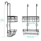 HapiRm Hanging Shower Caddy Organizer - No Drilling Shower Organizer with Inclined Shelf, Rustproof & Waterproof 304 Stainless Steel Bathroom Caddy - Black - color: Black-Inclined Shelf