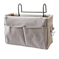 Cosiki Bedside, Bedside Storage/Bedside Hanging Storage Bag Hanging Desk Organizer for Headboards Bunk Beds Dorm Rooms Book Phone Magazine Holder (Grey)